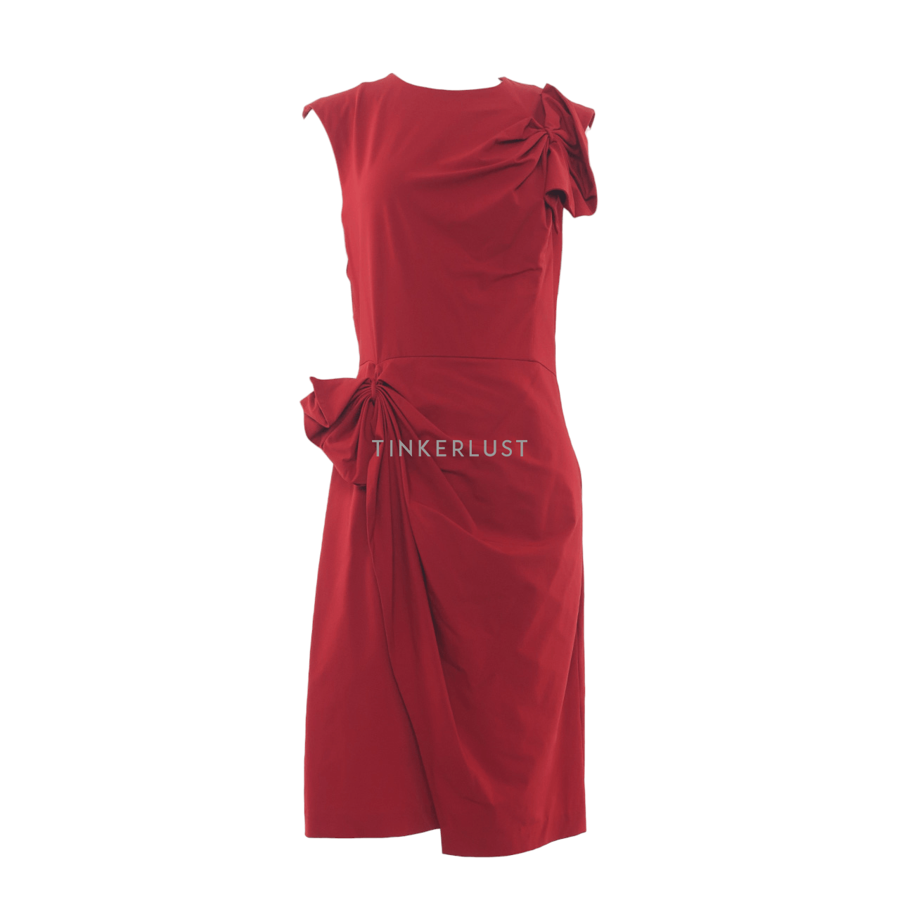Diane Von Furstenberg Red Agata Sleeveless Ruffle Dress
