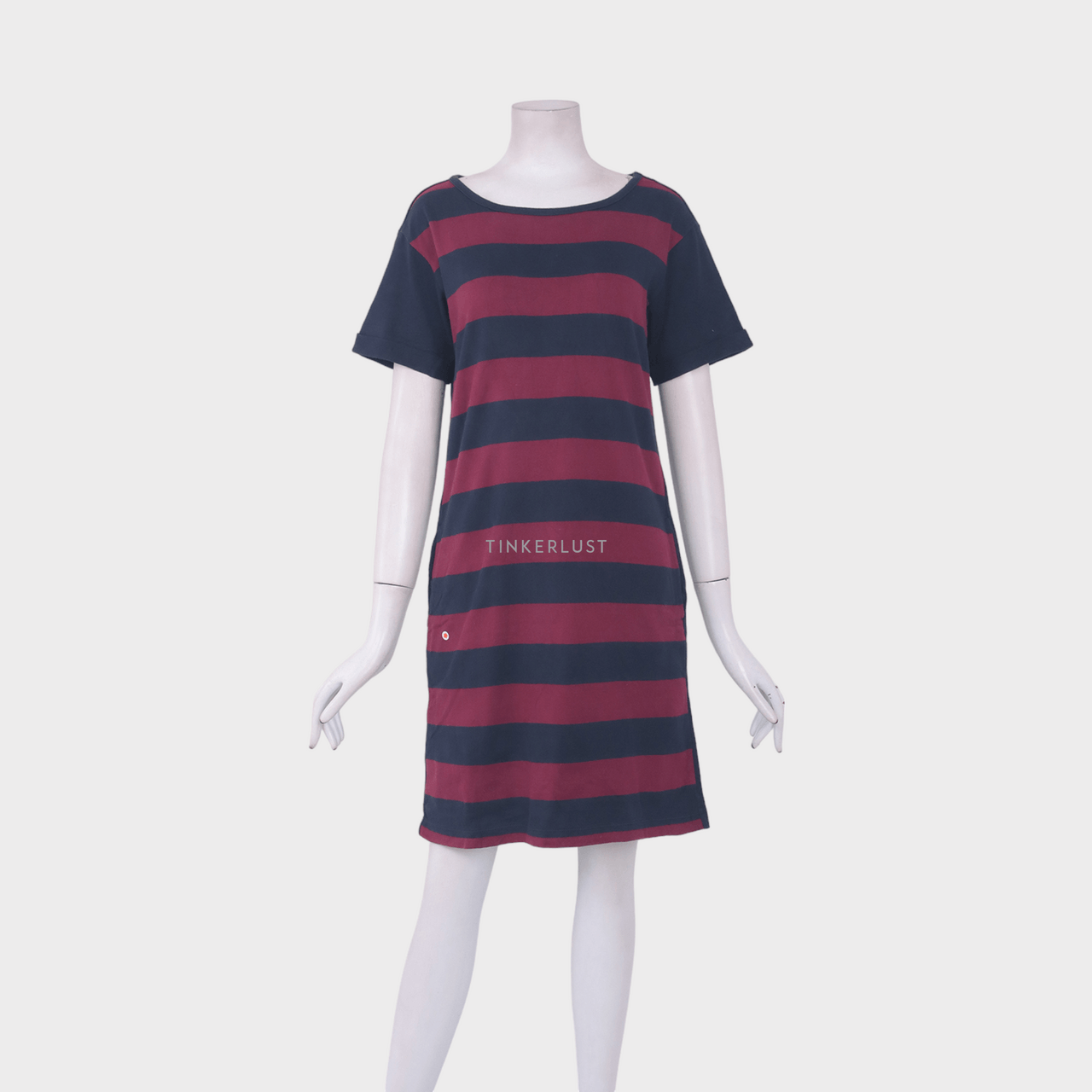 UNIQLO Navy & Maroon Stripes Mini Dress