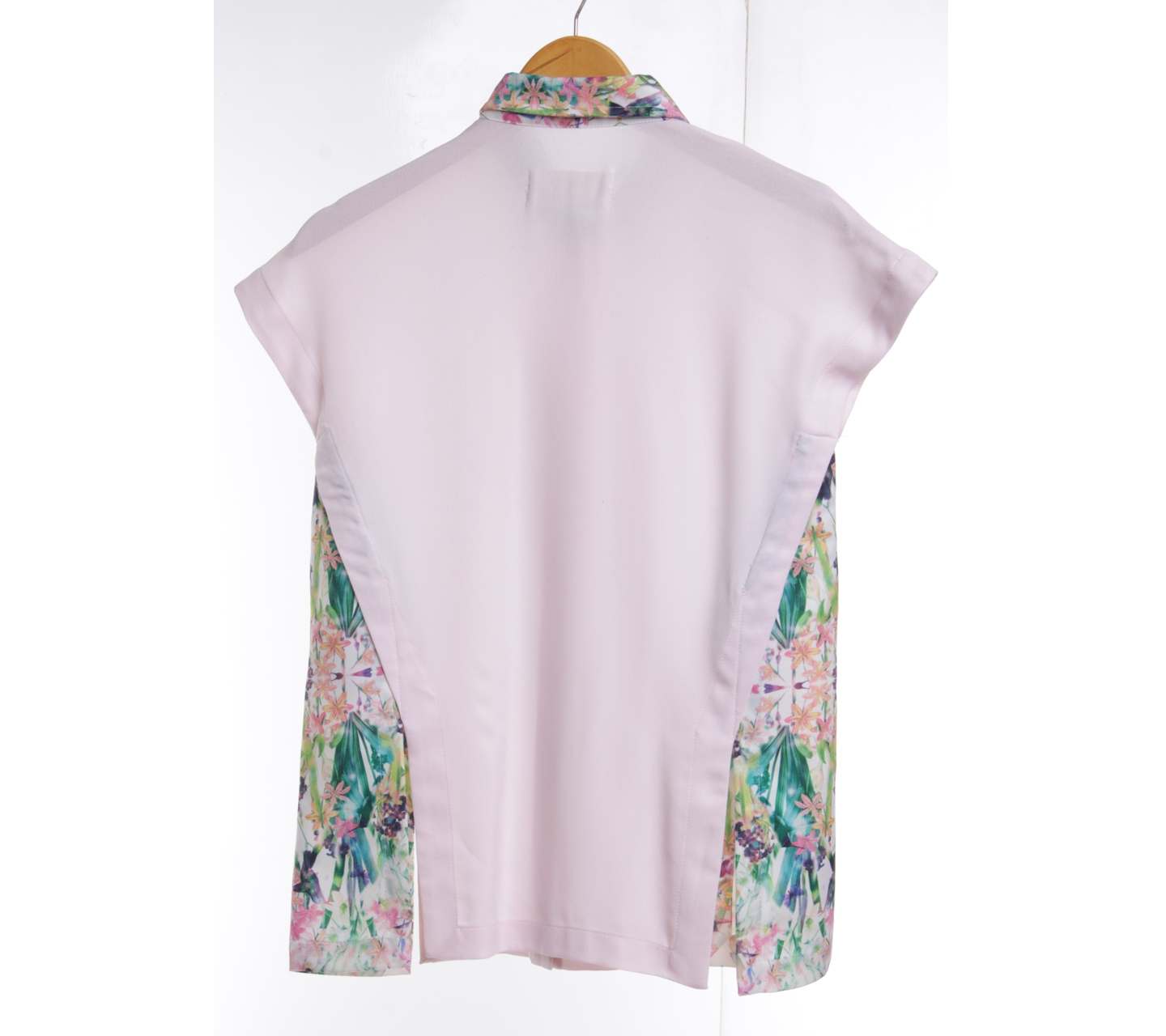 X-SML Pink Floral With Slit Blouse