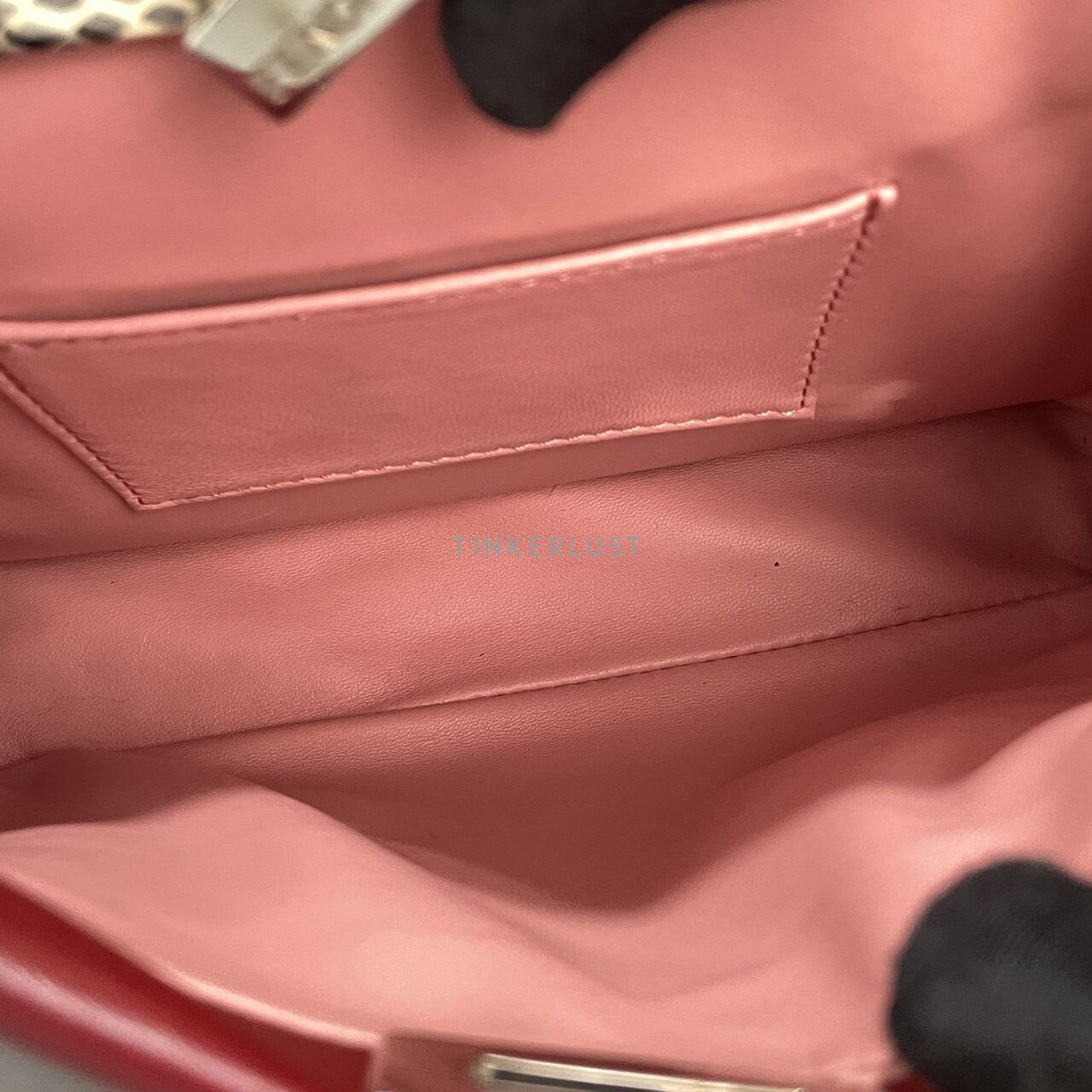 Fendi Peekaboo Mini Red & Pink Python Monster Satchel Bag