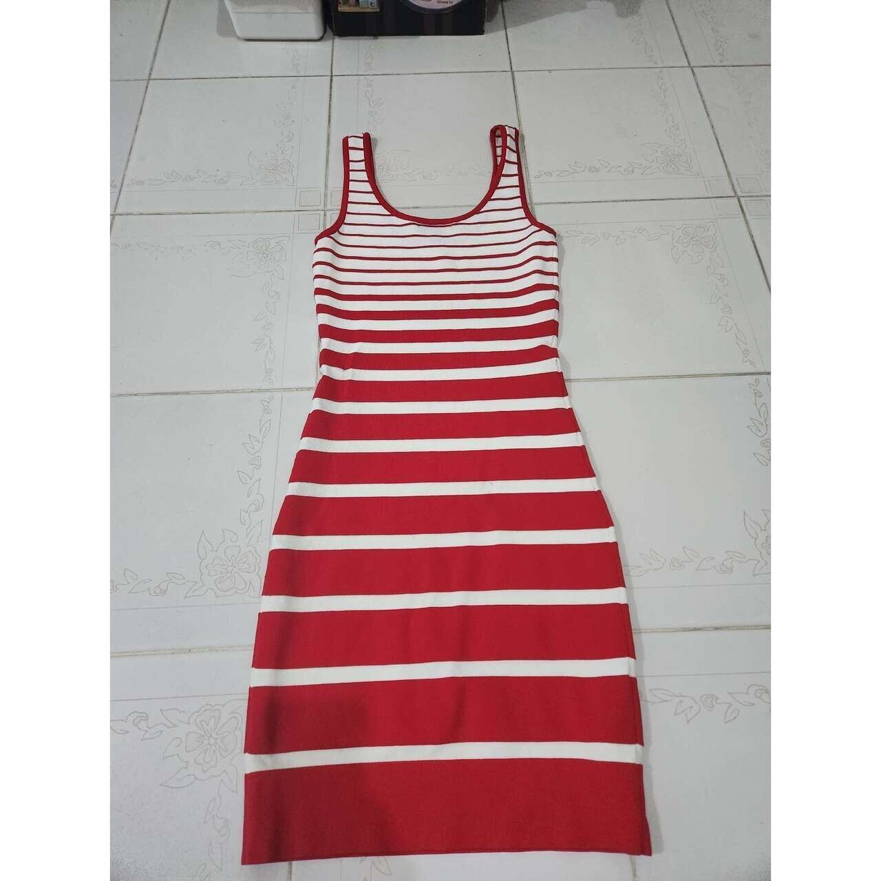 Mango Red Stripes Midi Dress