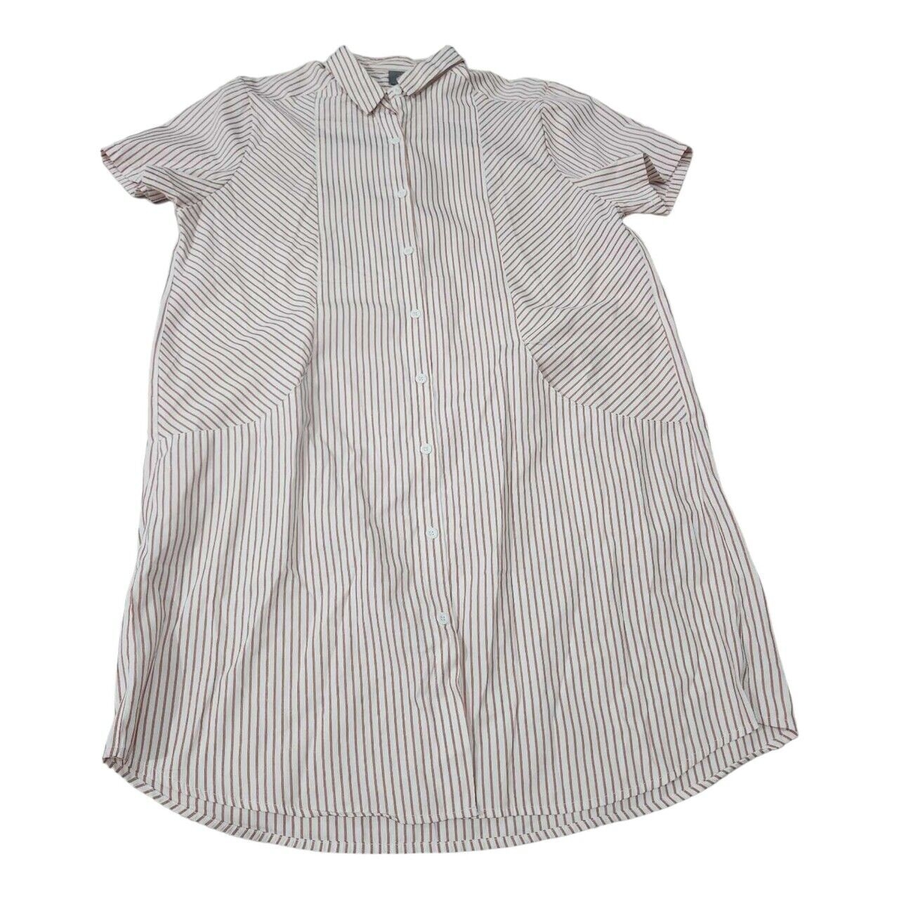 This is April White & Terracota Stripes Mini Dress