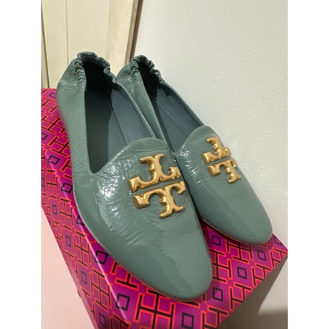 Tory Burch Eleanor Teal Loafers