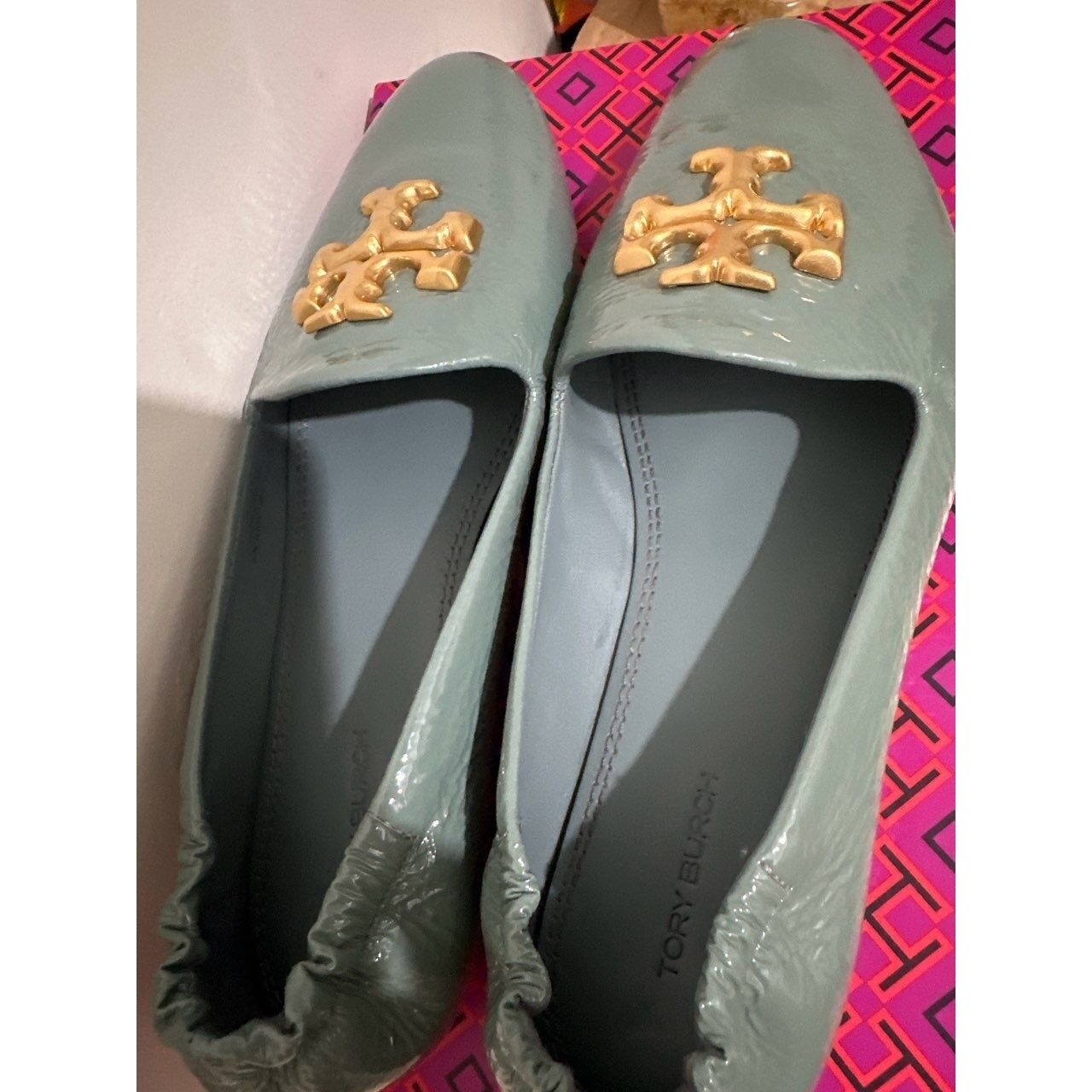 Tory Burch Eleanor Teal Loafers