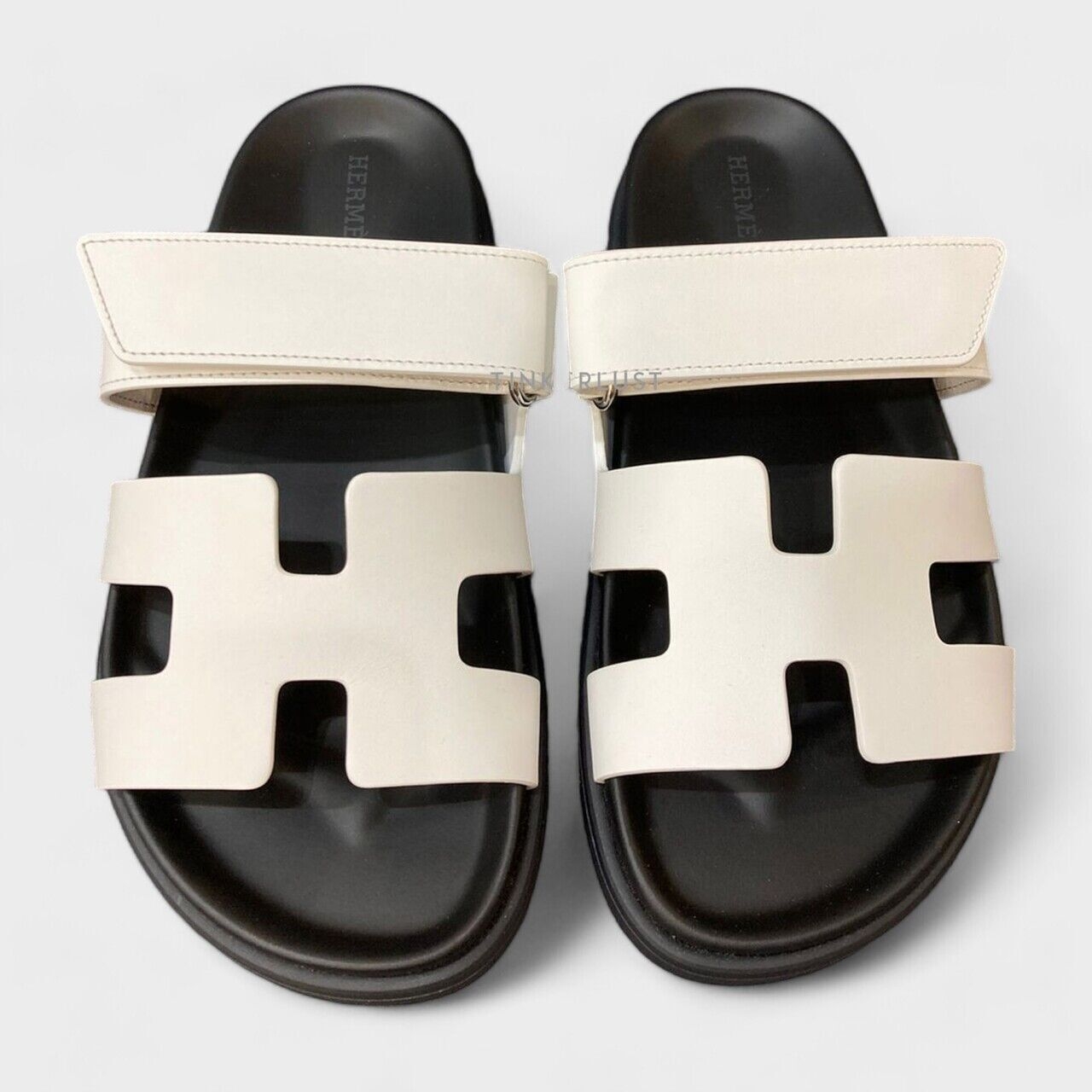Hermes Chypre White & Black Sandals