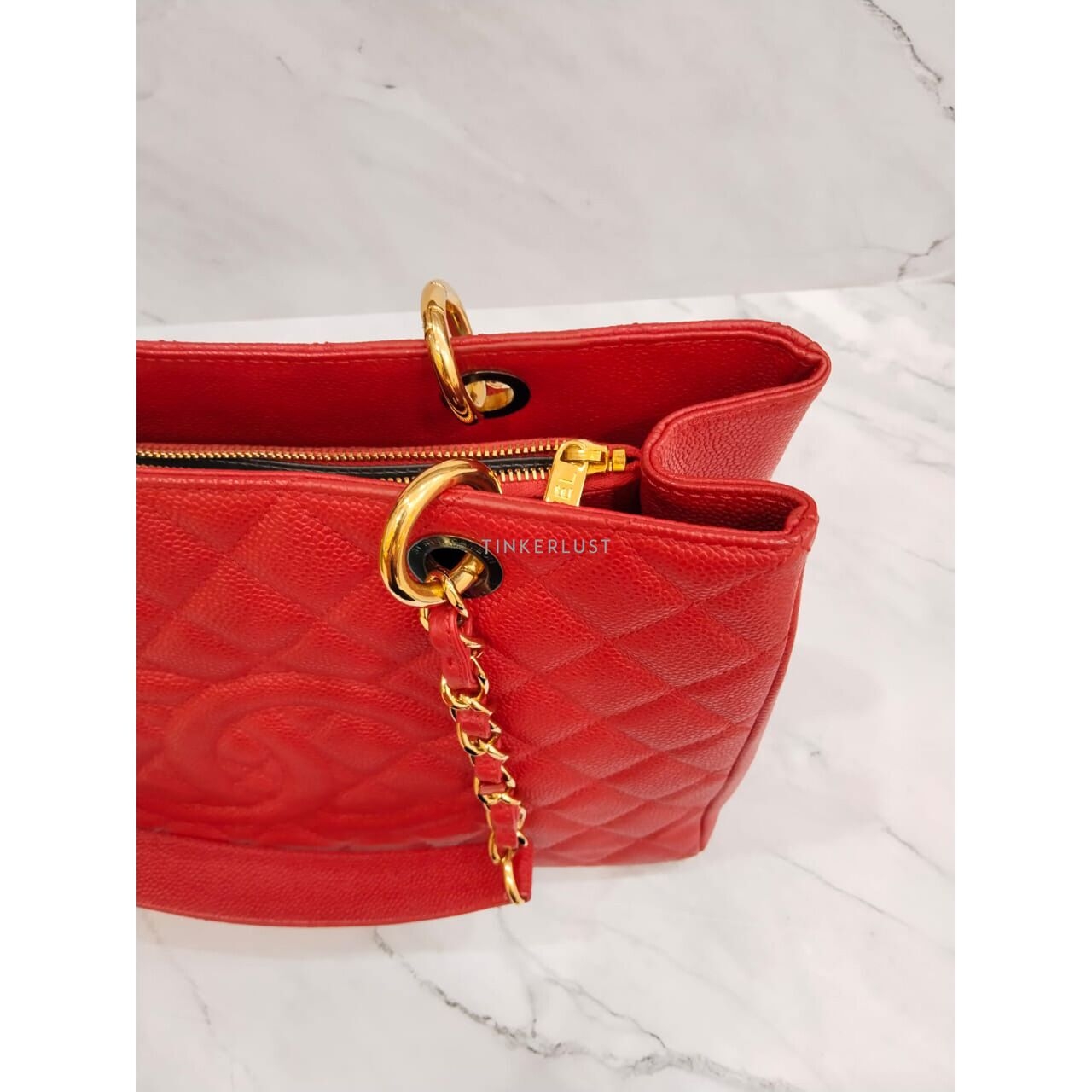 Chanel GST Grand Shopping Tote Red #18 GHW Tote Bag