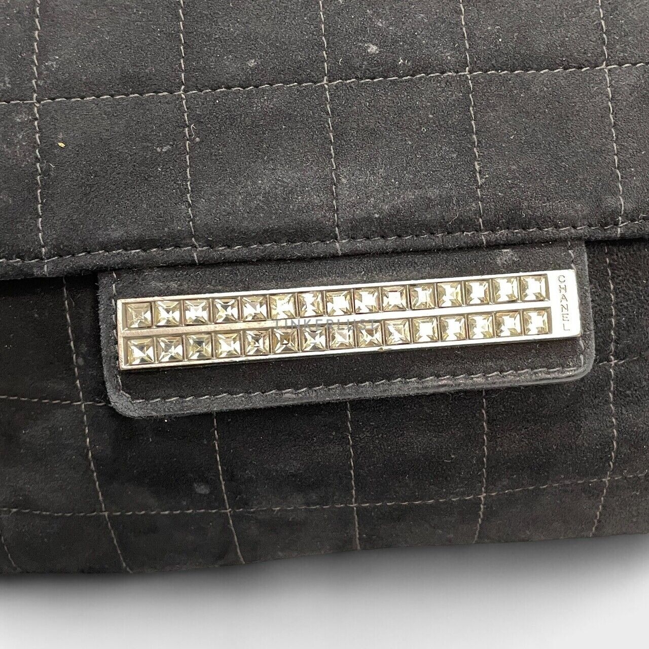 Chanel Black Suede Swarovski Handbag