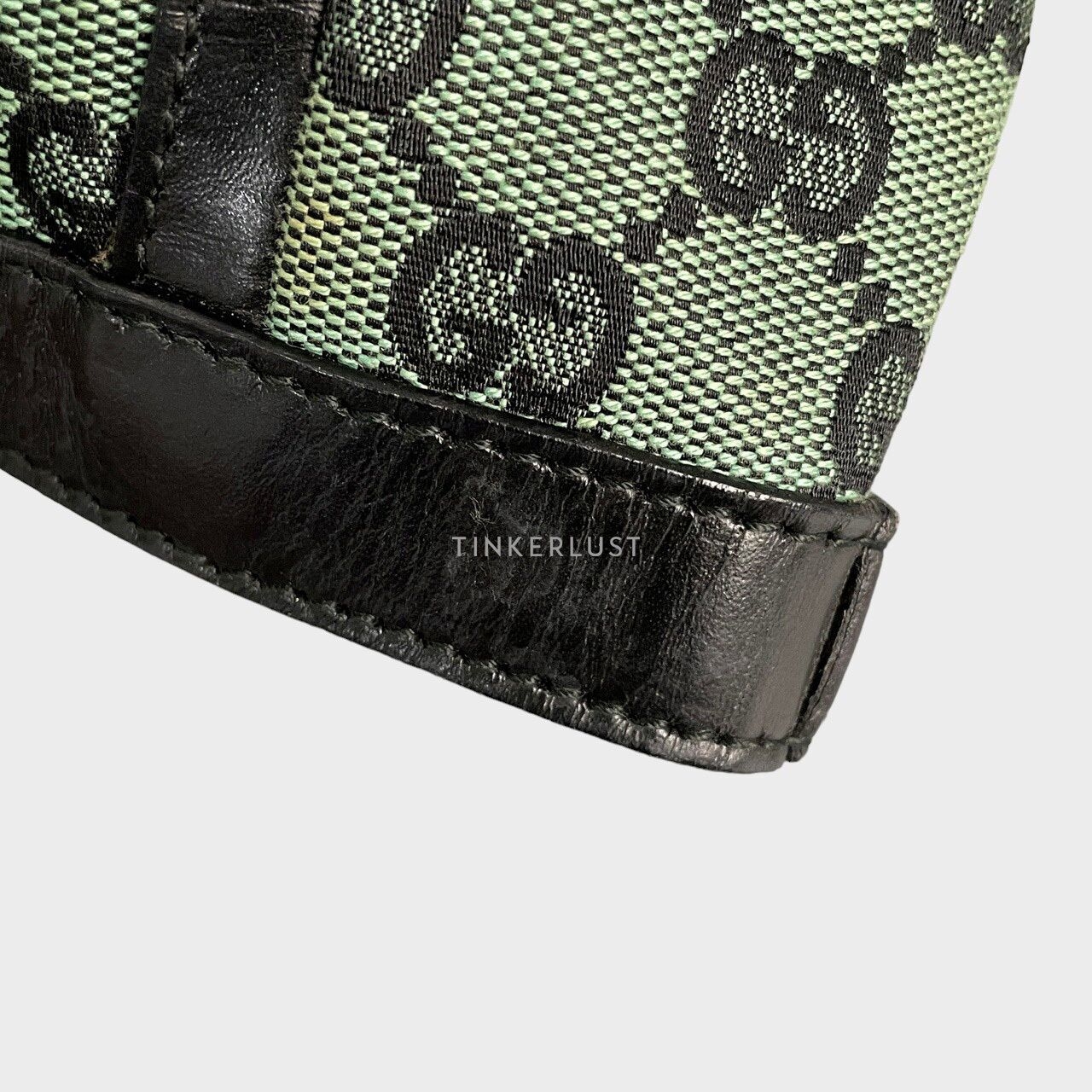 Gucci Monogram Abbey D Ring Green SHW Tote Bag