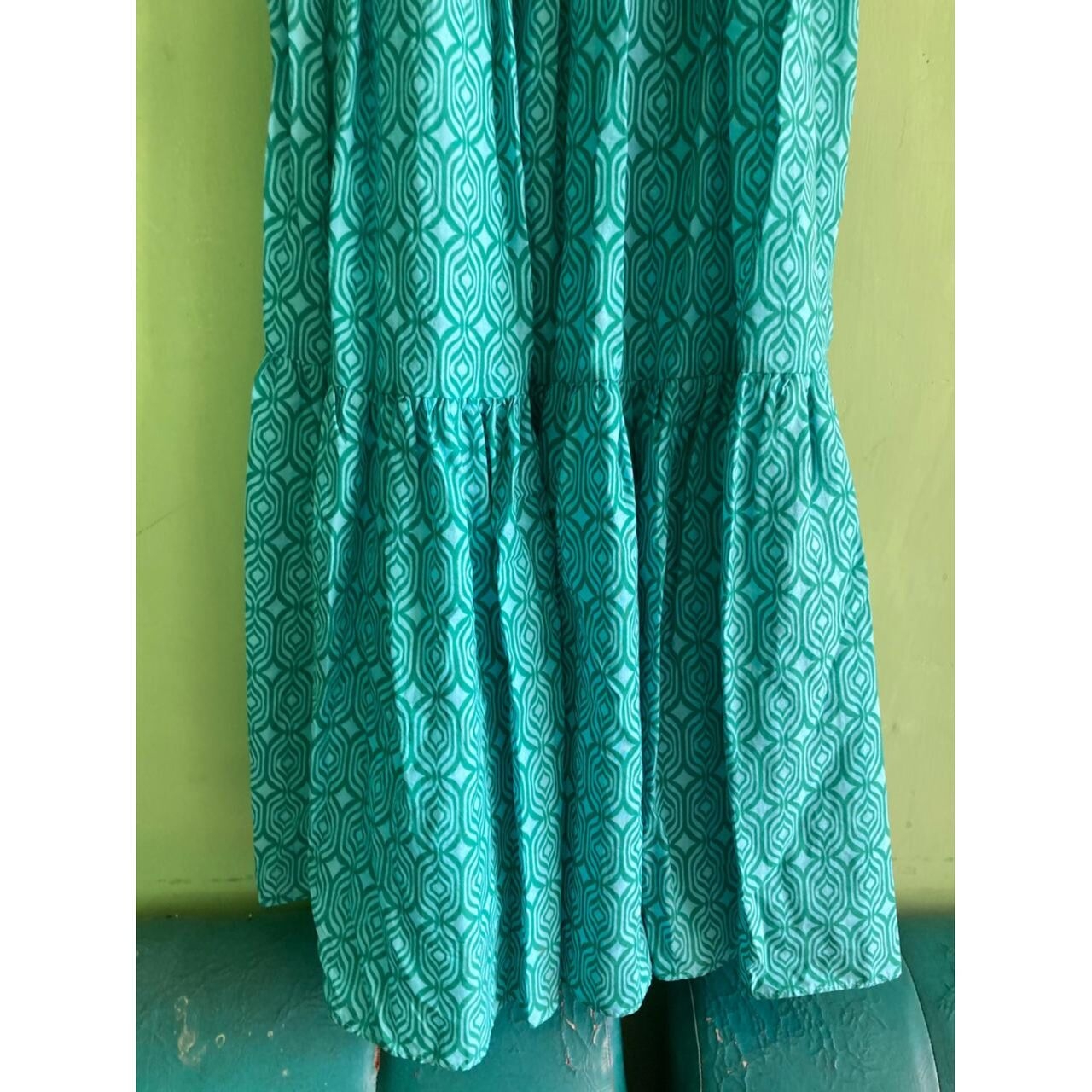 Zara Green Pattern Maxi Skirt