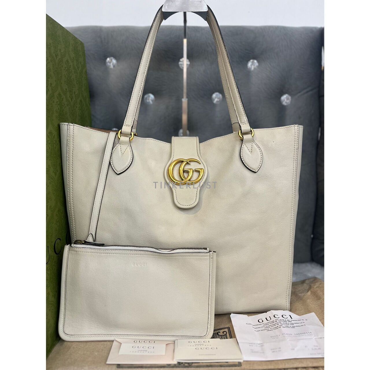 Gucci Dahlia Large Ivory 2021 GHW Tote Bag