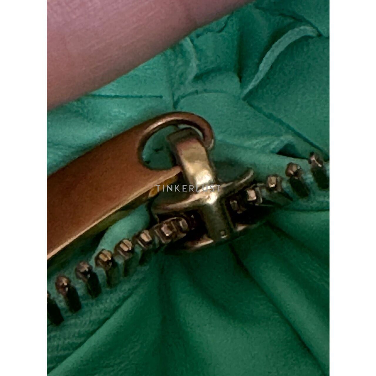 Bottega Veneta Mini Jodie Green Leather Handbag