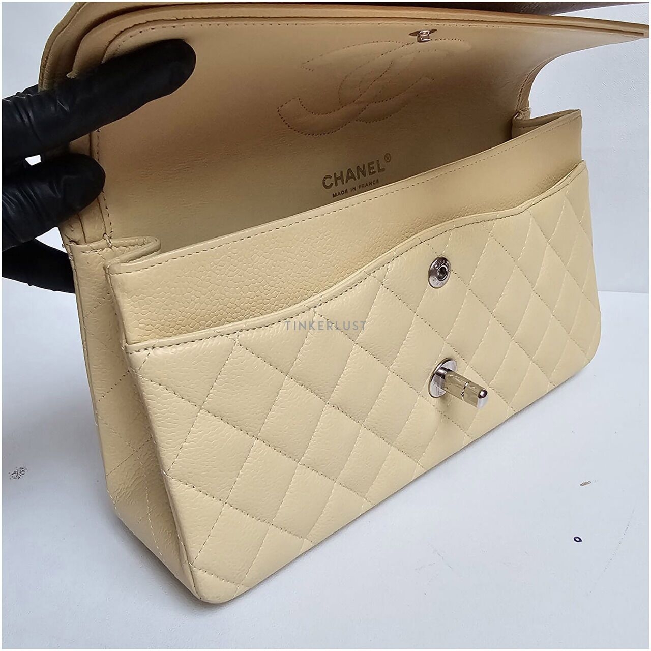 Chanel Medium Yellow Pastel Double Flap Bag SHW Shoulder Bag