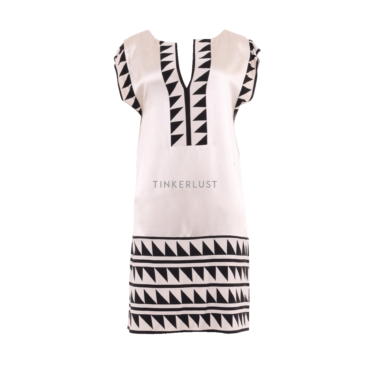 Diane Von Furstenberg Black & Broken White Mini Dress