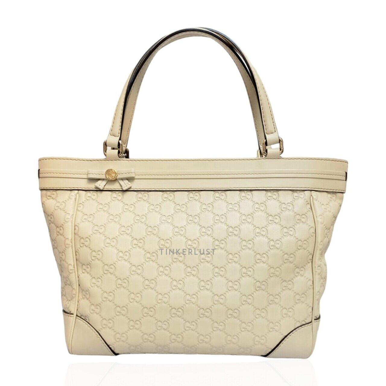 Gucci GG Guccissima MM Ivory Leather Handbag