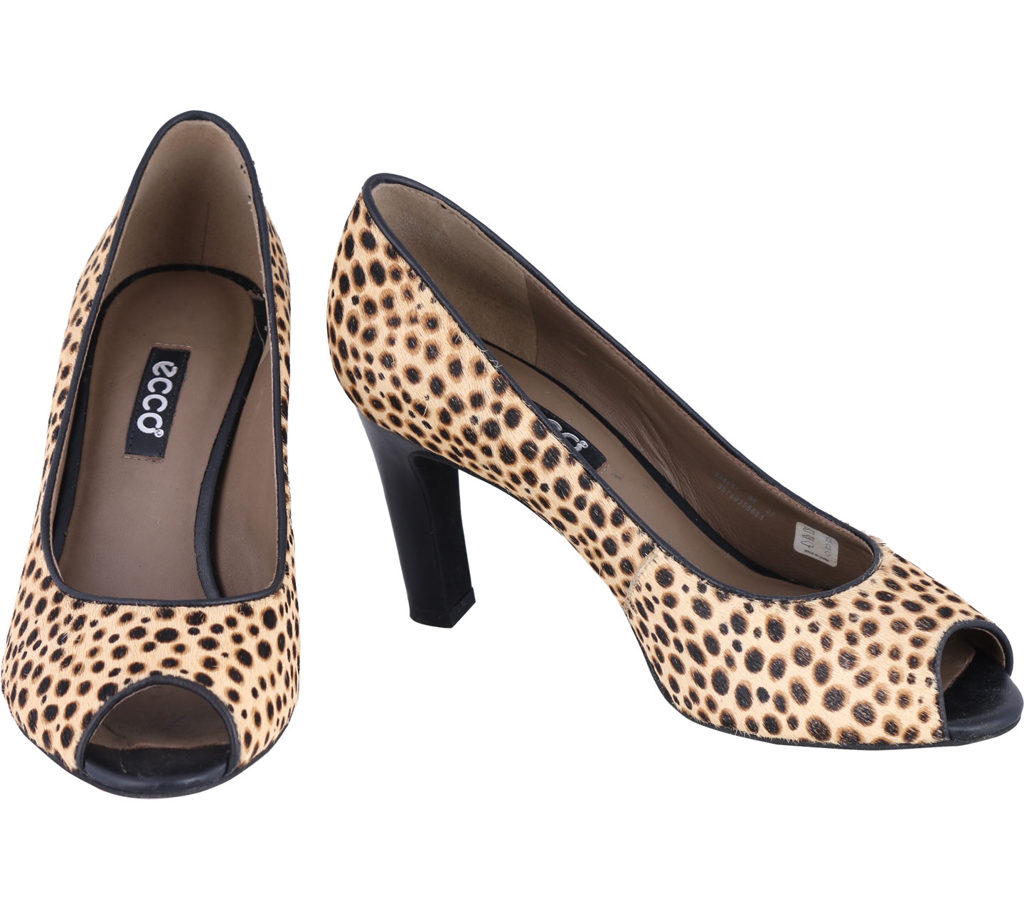 Ecco Brown Leopard Heels