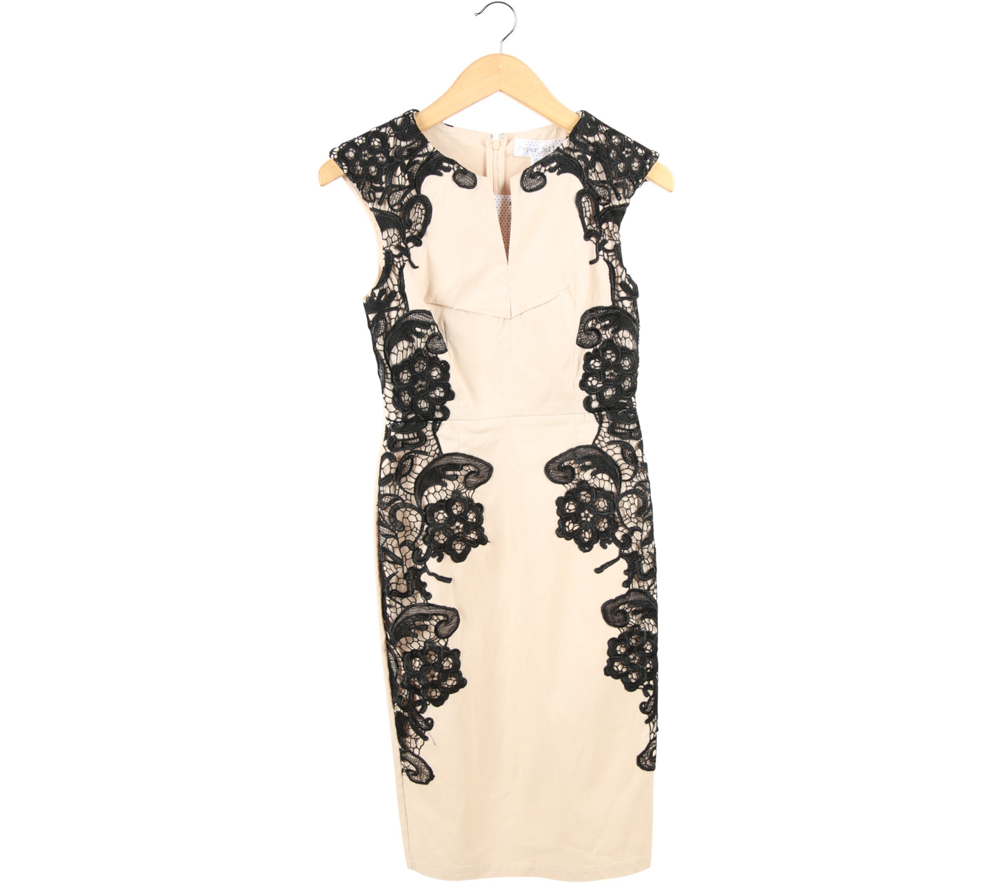 Paper Dolls Cream And Black With Lace Midi Dress