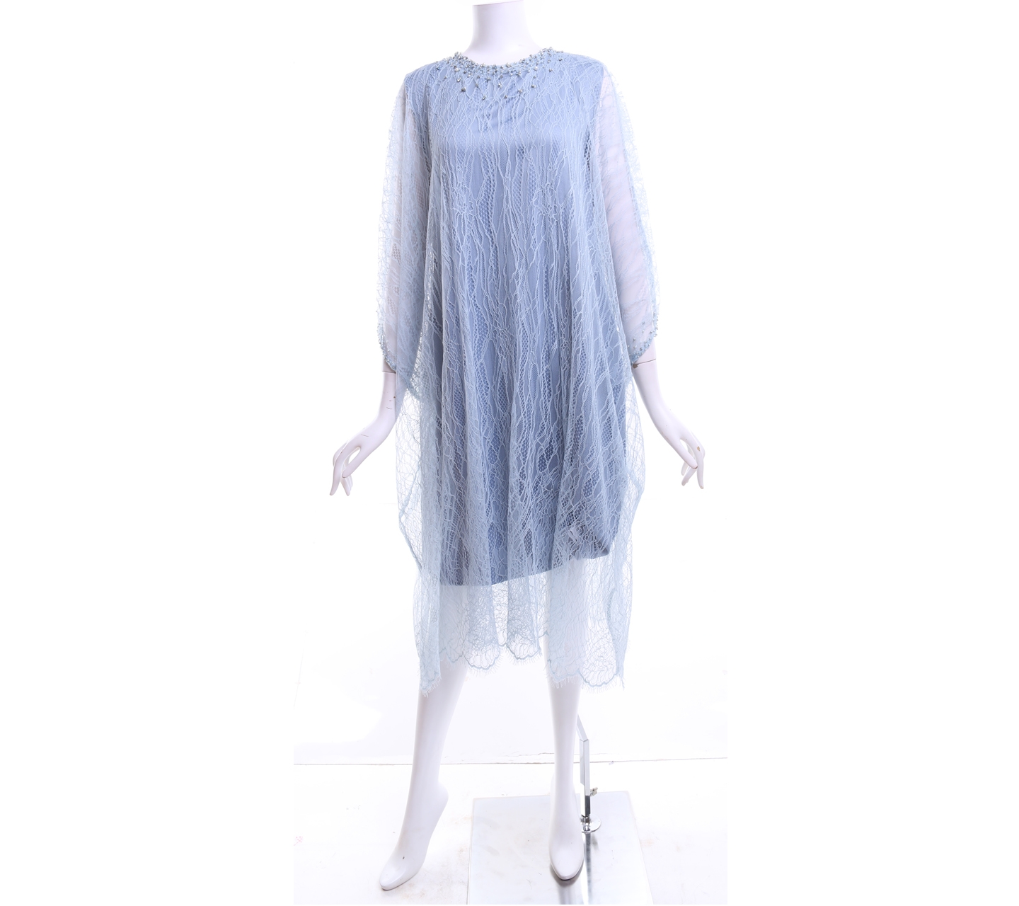 Kaia Light Blue Lace Midi Dress