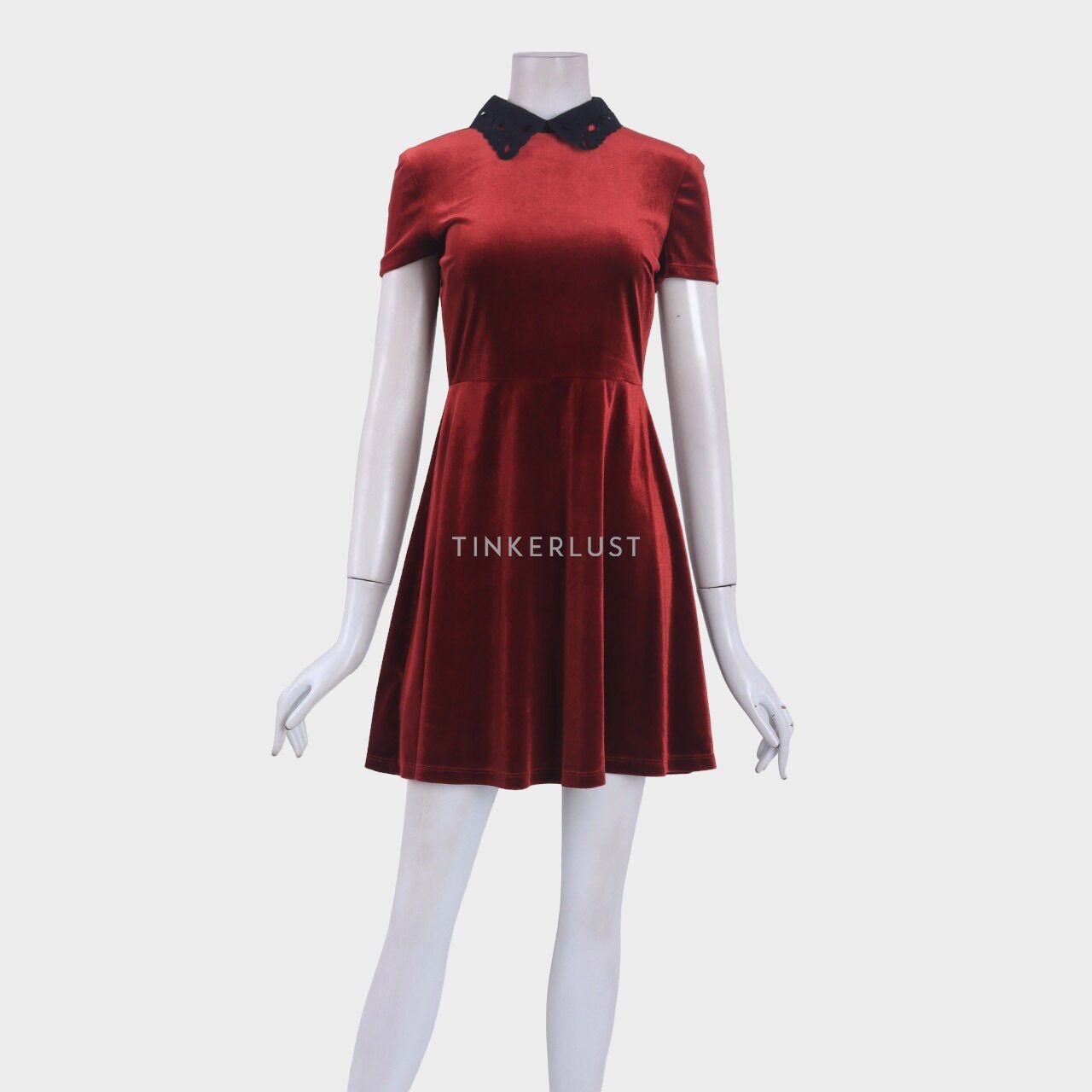 Miss Selfridge Maroon Velvet Mini Dress