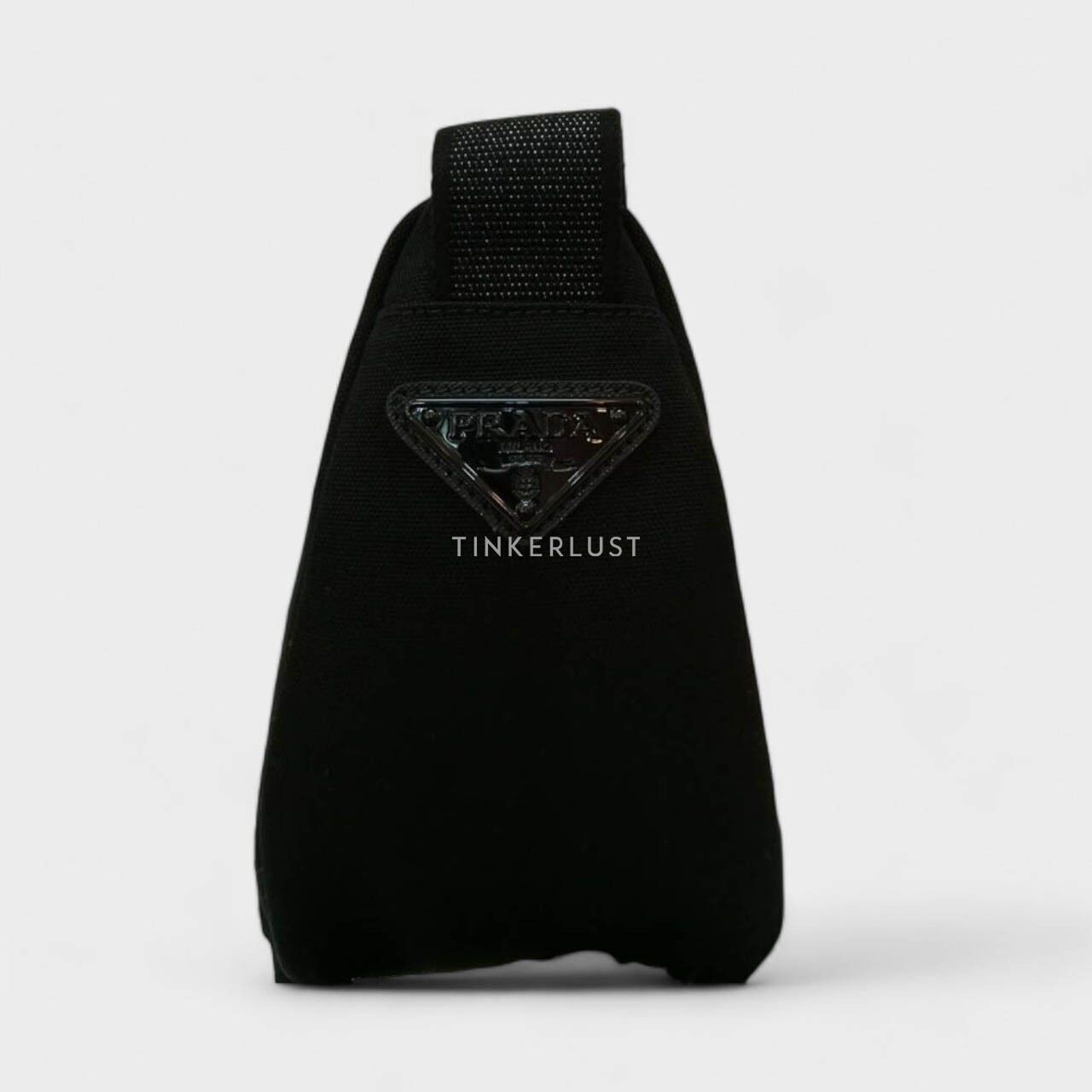 Prada Triangolo Wristbag Black Canvas Wristbag Pouch