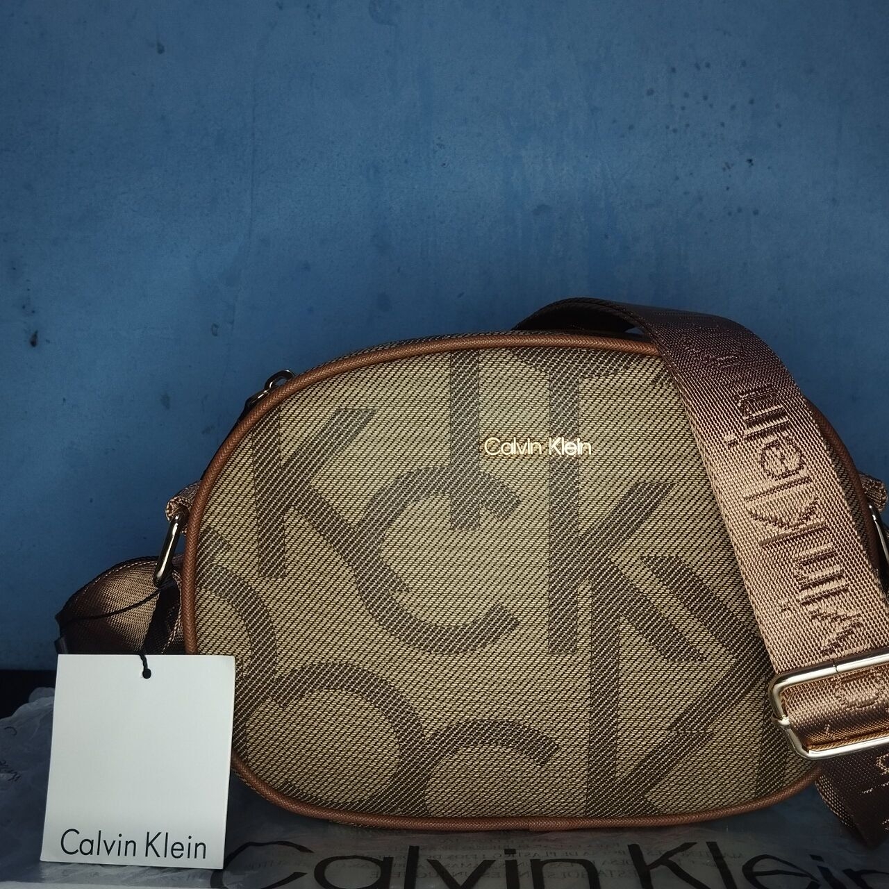 Calvin Klein Signature Brown Shoulder Bag