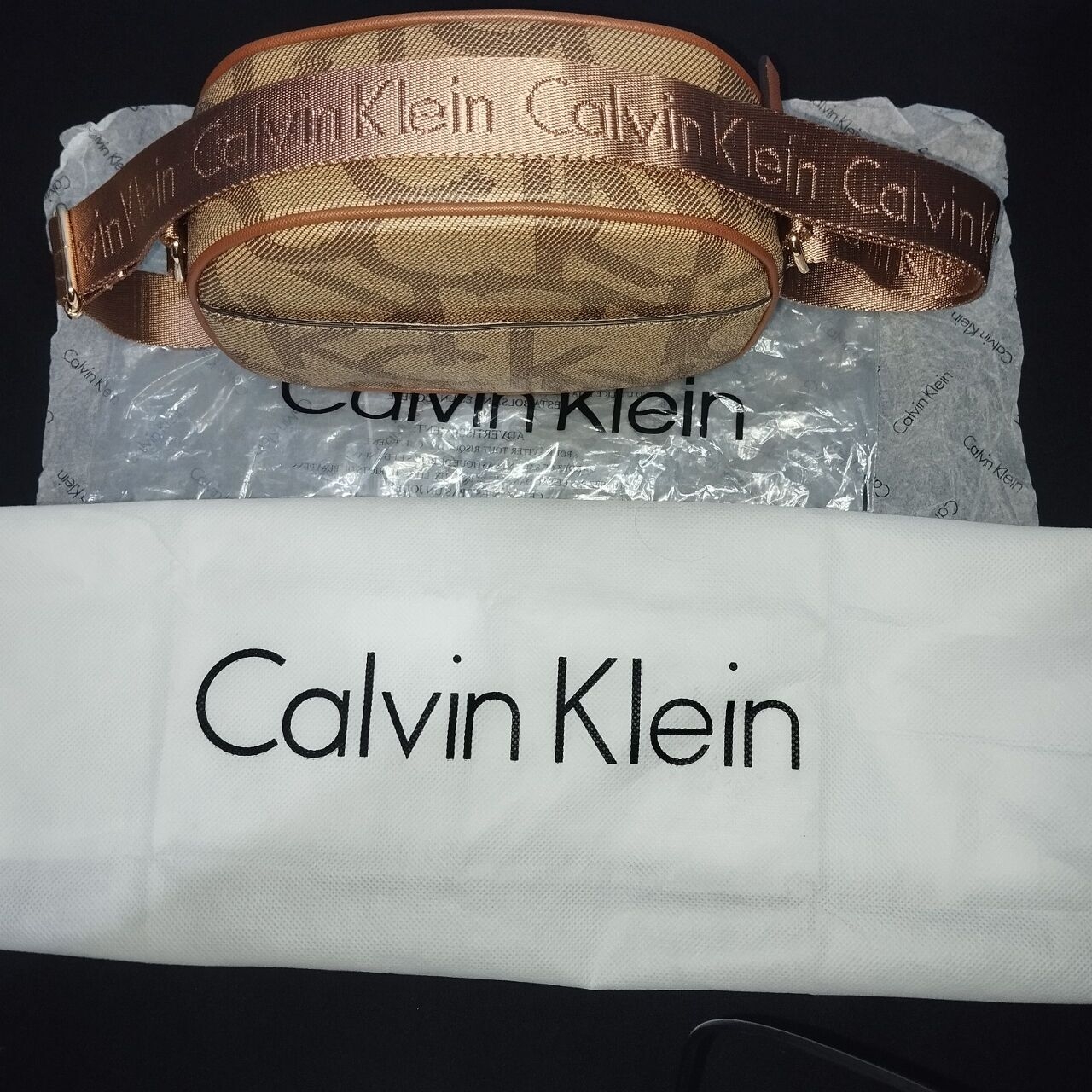 Calvin Klein Signature Brown Shoulder Bag