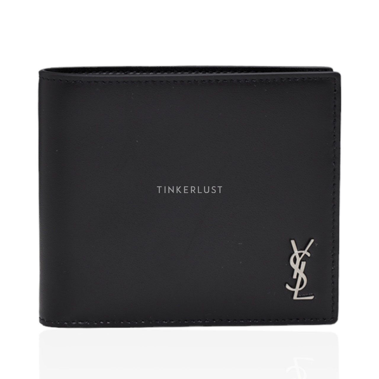 Saint Laurent Tiny Monogram East/West Black Matte Leather SHW Wallet