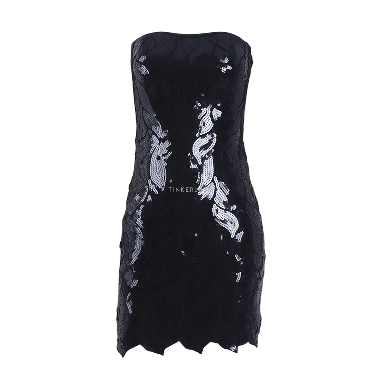 Bebe Black Sequins Tube Mini Dress
