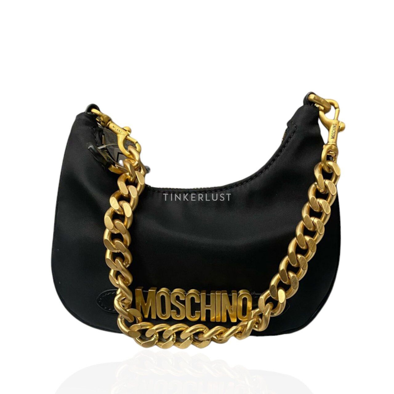 Moschino Hobo Mini Black Nylon GHW Shoulder Bag