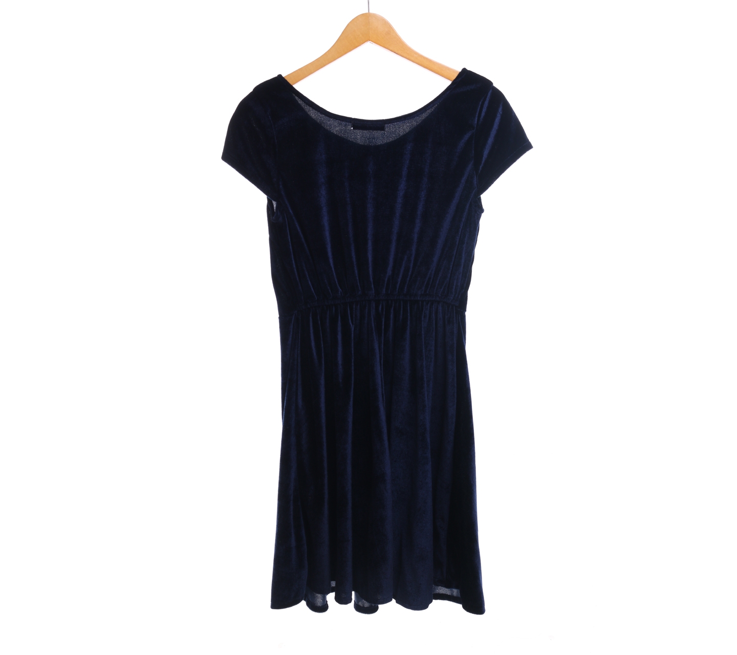 Arithalia Dark Blue High Waist Velvet Mini Dress