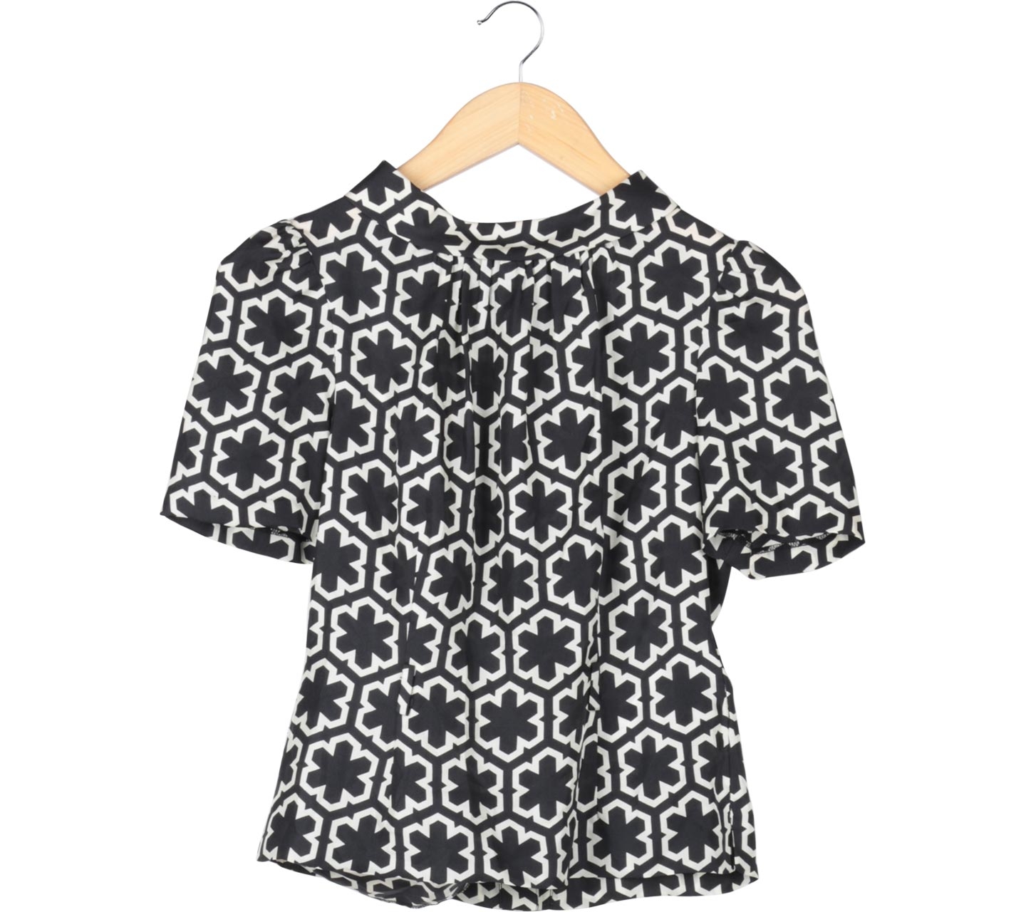 Milly Black And Cream Cut Out Shirt
