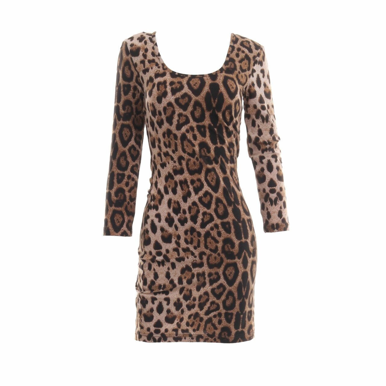 Bardot Brown Leopard Mini Dress