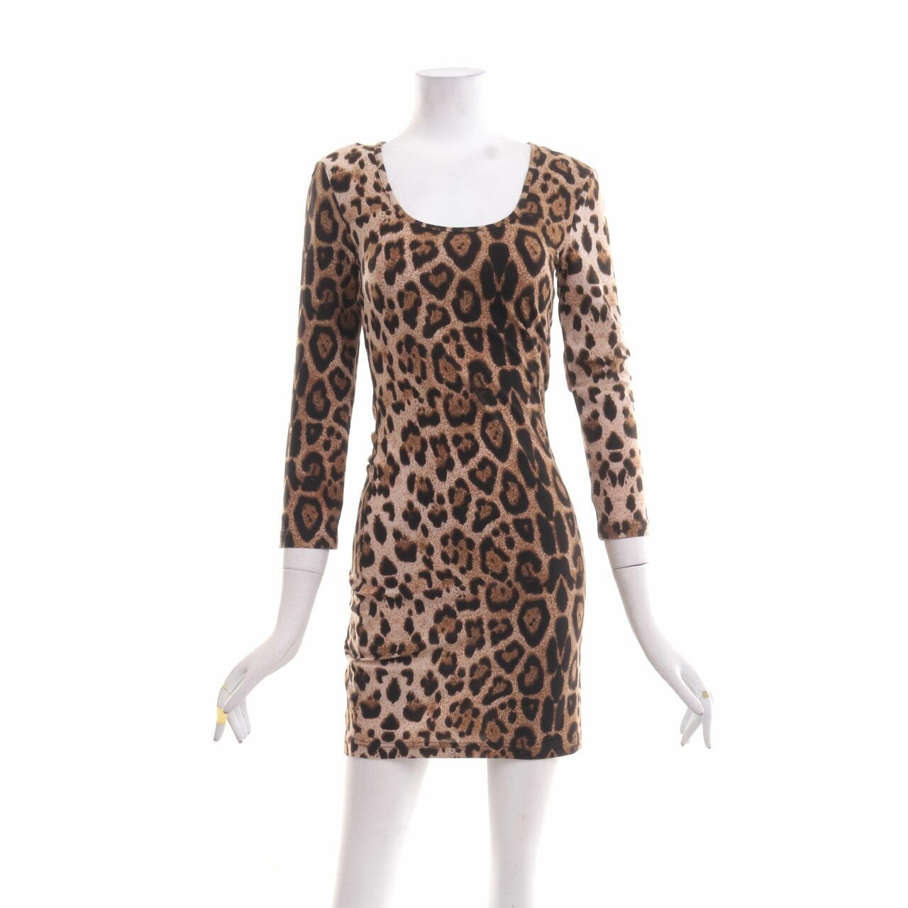 Bardot Brown Leopard Mini Dress