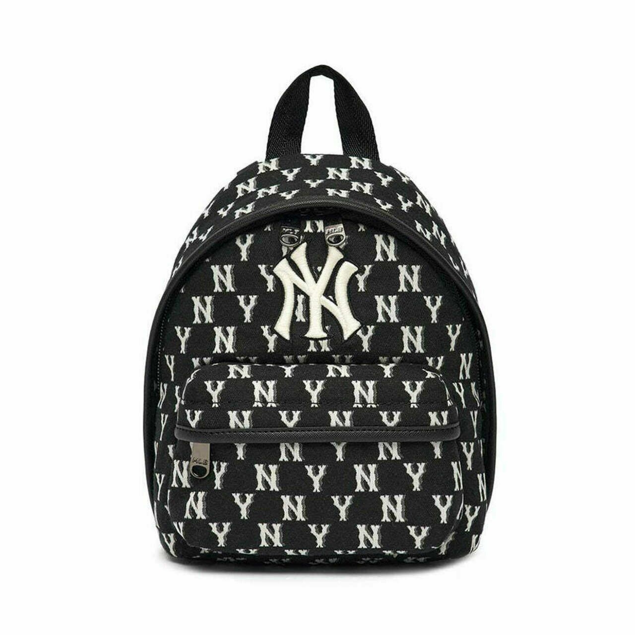 MLB NY Yankees Monogram Jacquard Mini Backpack Black/White