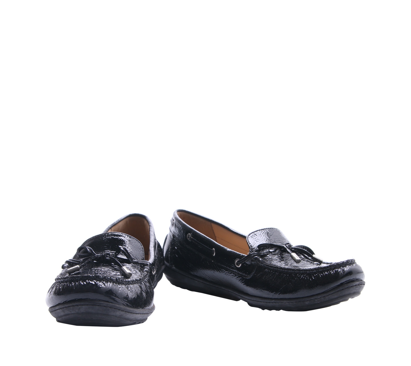Geox Black Glossy Flatshoes