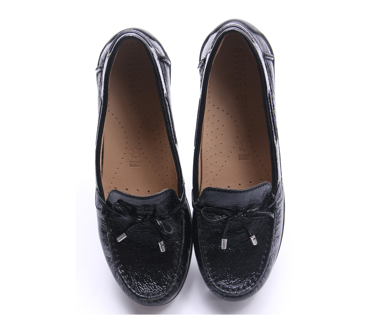 Geox Black Glossy Flatshoes