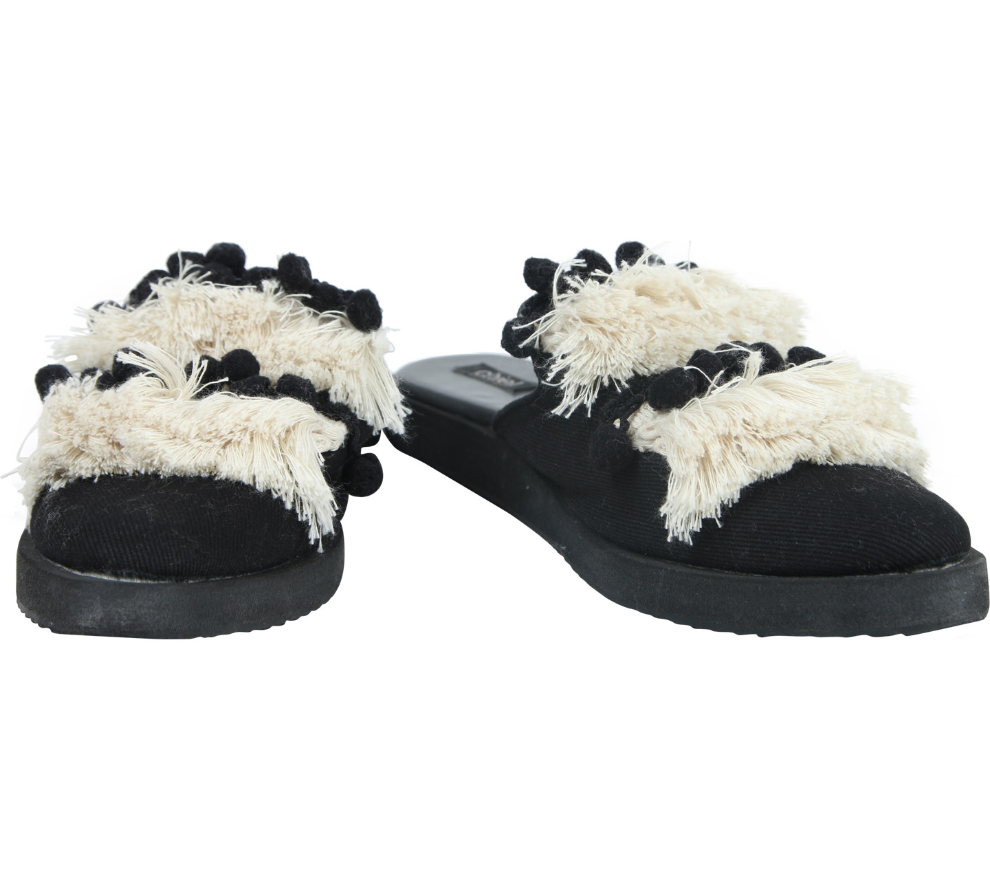 Chiel Black And Cream Sandals