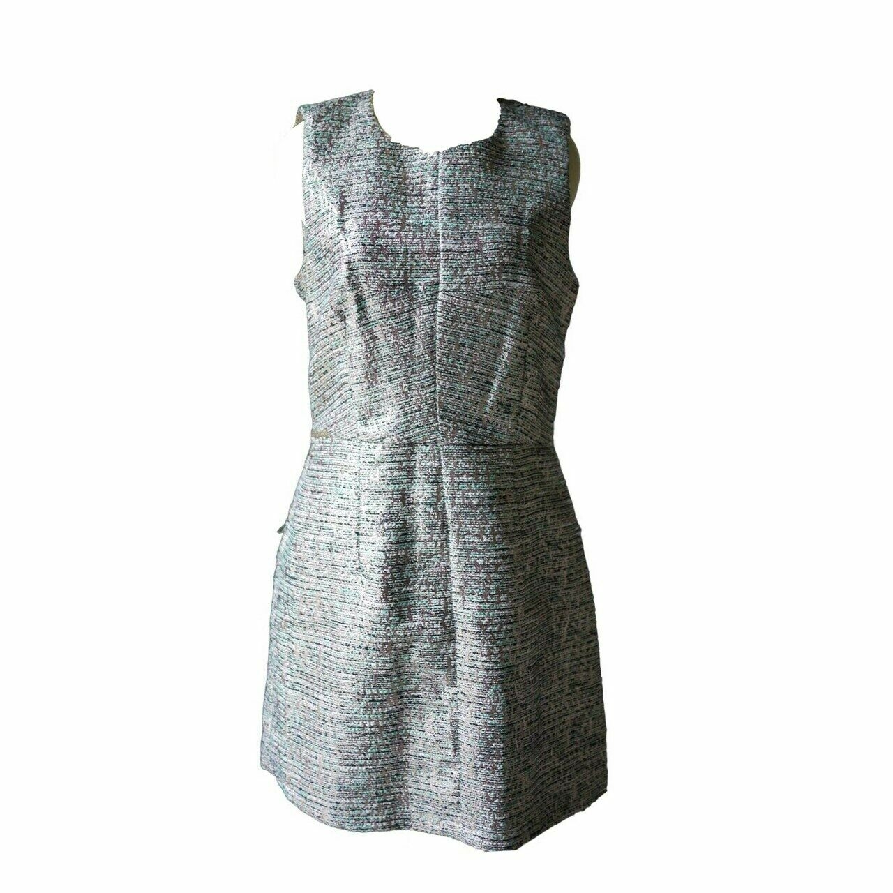 French Connection Silver Geometric Midi Dress