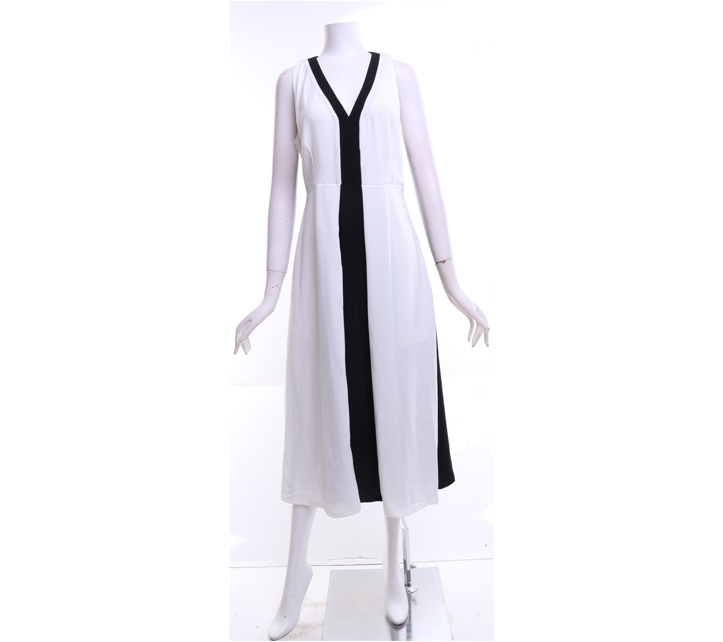 Cocoon Black And White Long Dress