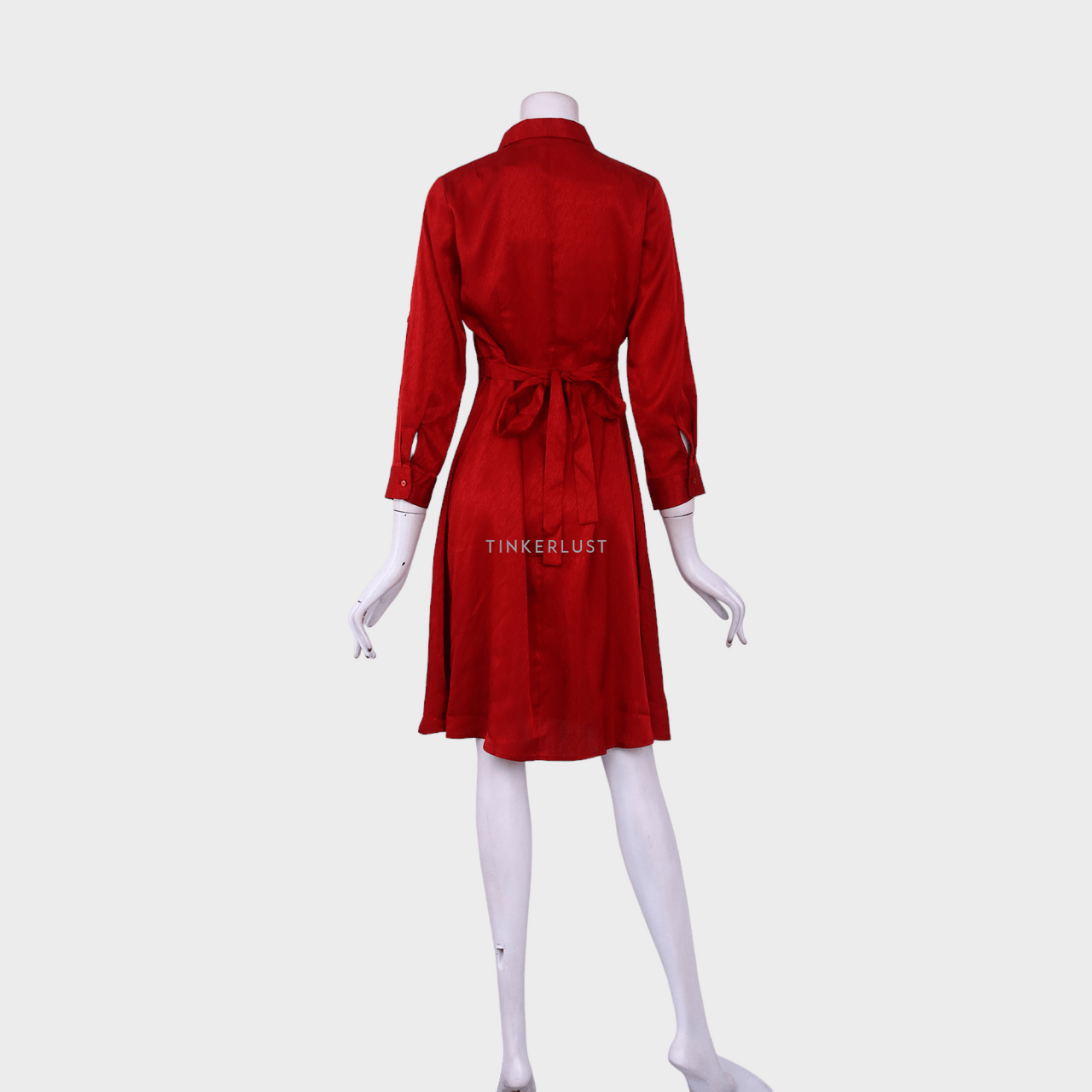 Minimal Red Midi Dress
