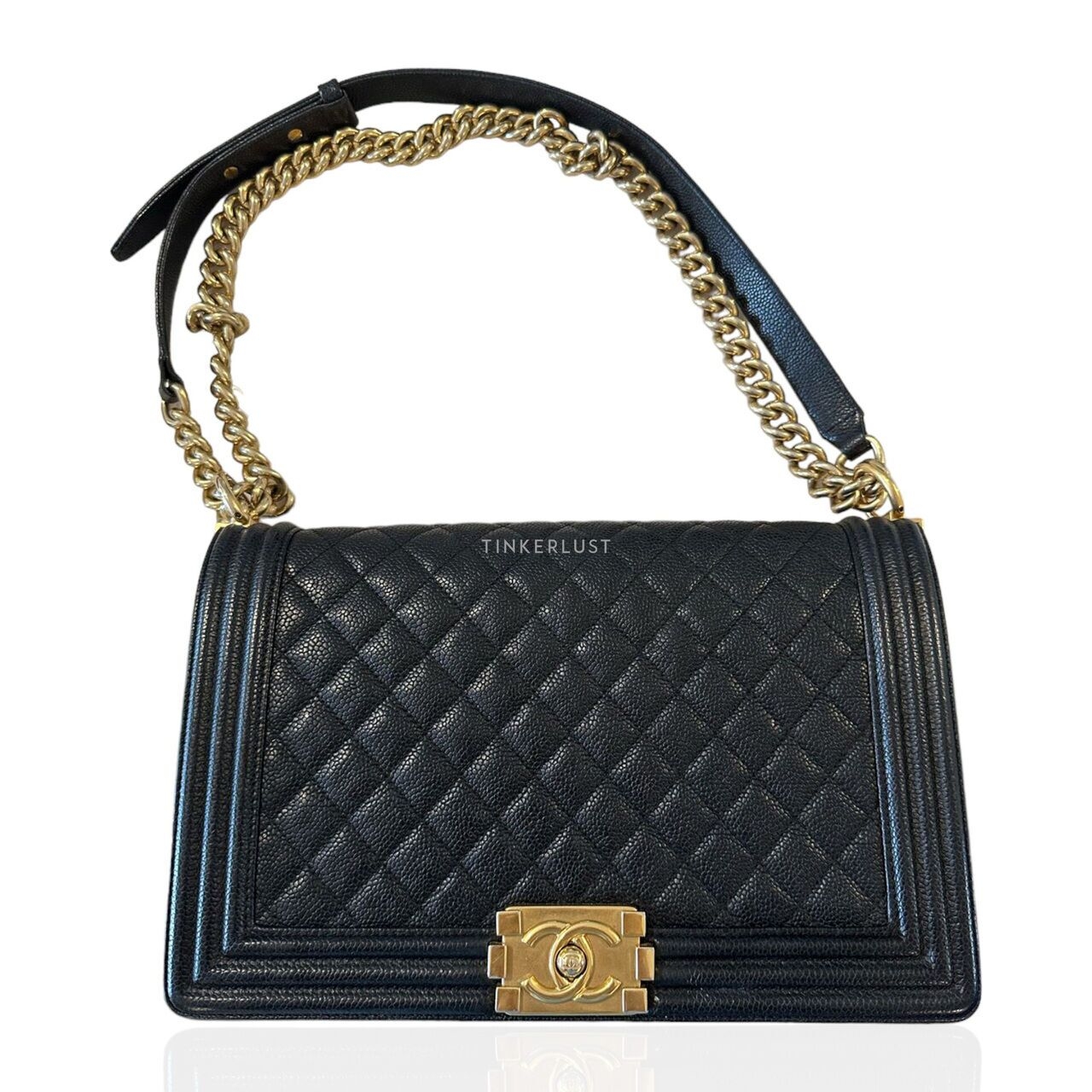 Chanel Boy Medium Black Caviar GHW #28 Shoulder Bag