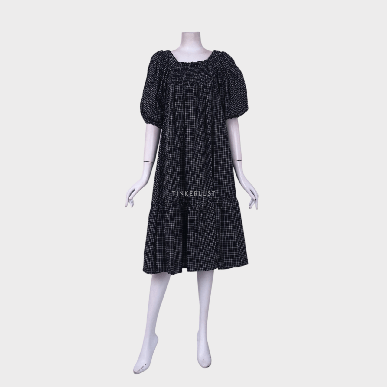 Miroir Black Plaid Midi Dress