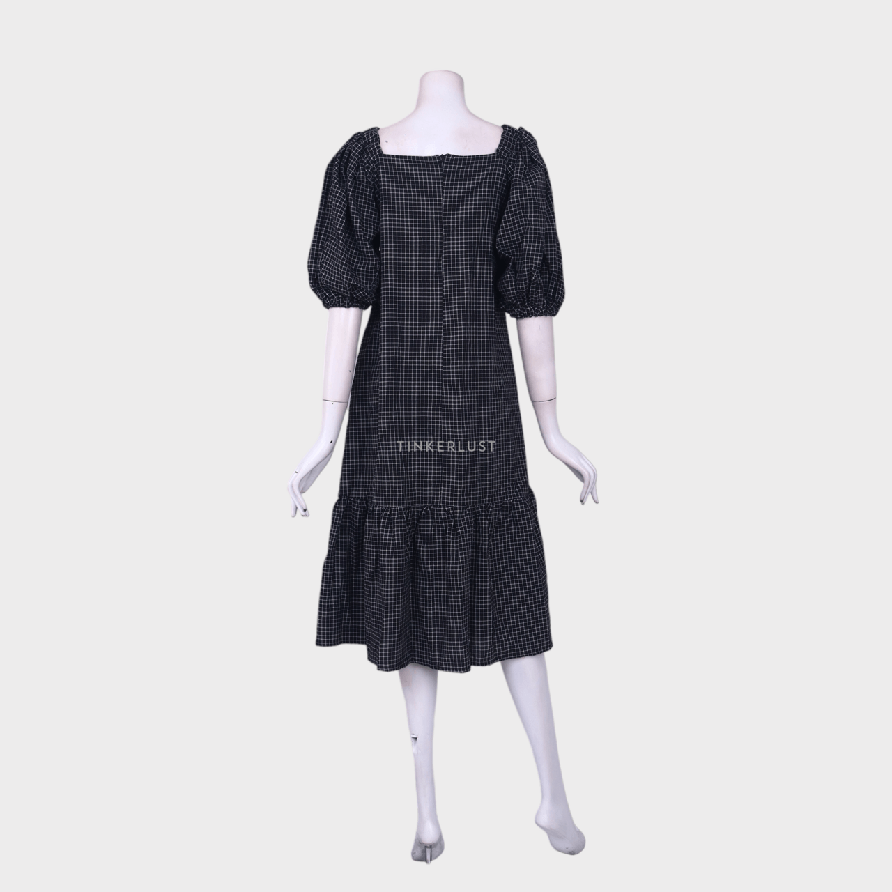 Miroir Black Plaid Midi Dress