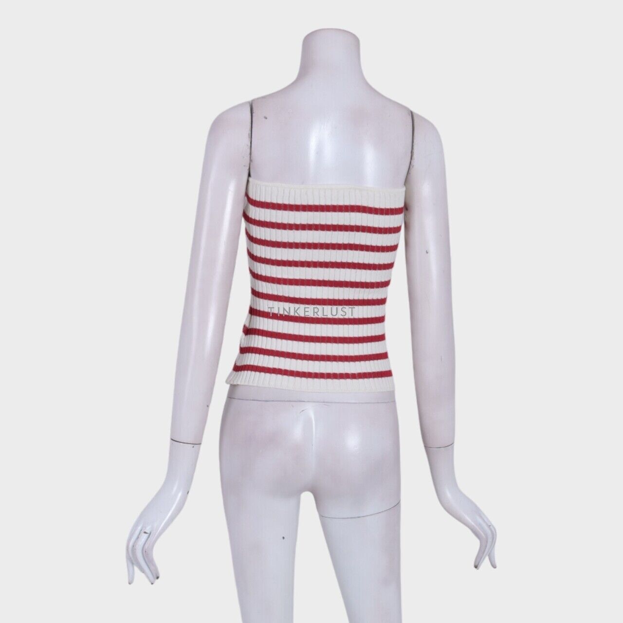 Claude x Everyday Red & Off White Stripes Tube Sleeveless