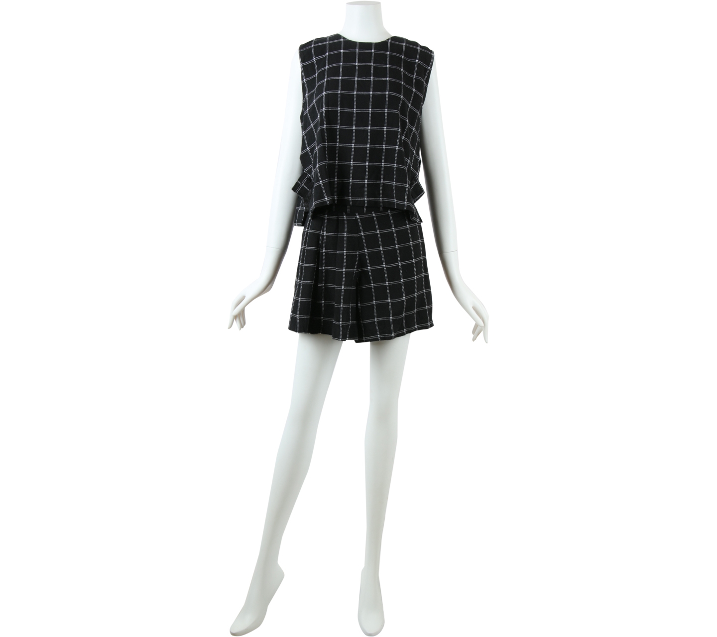 Eloise Black And White Plaid Two Piece