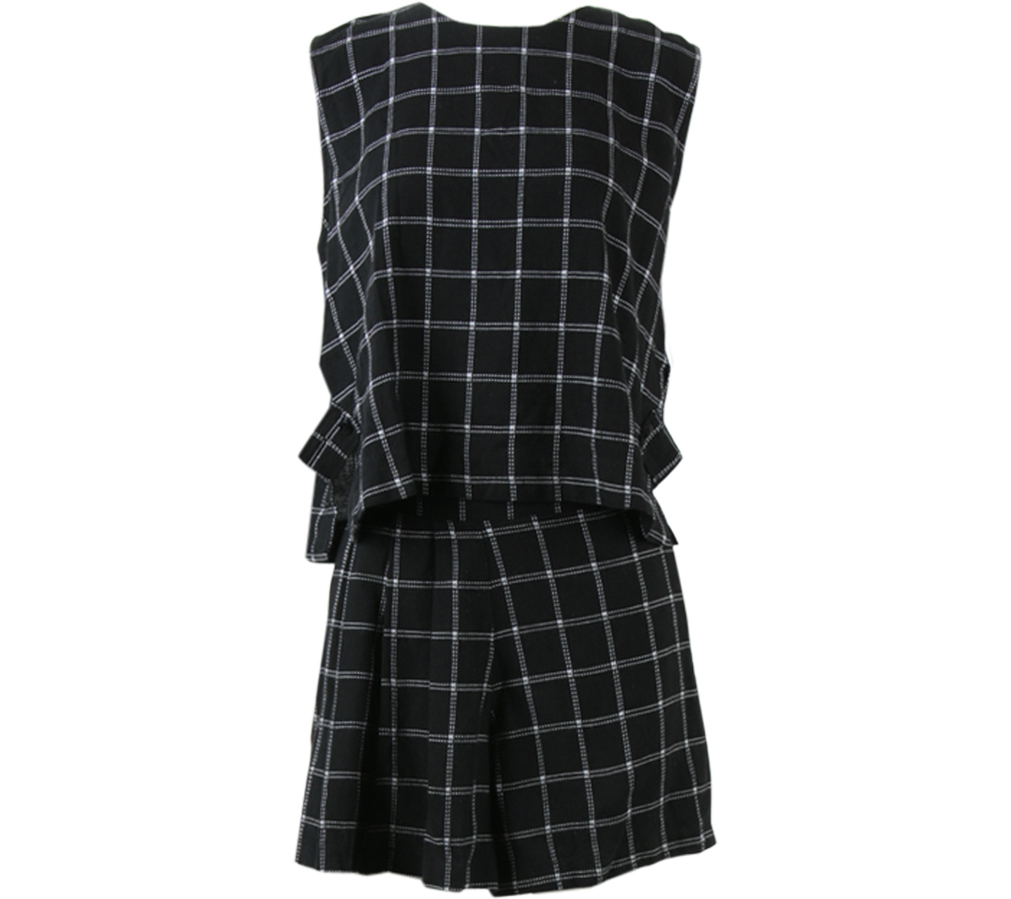 Eloise Black And White Plaid Two Piece