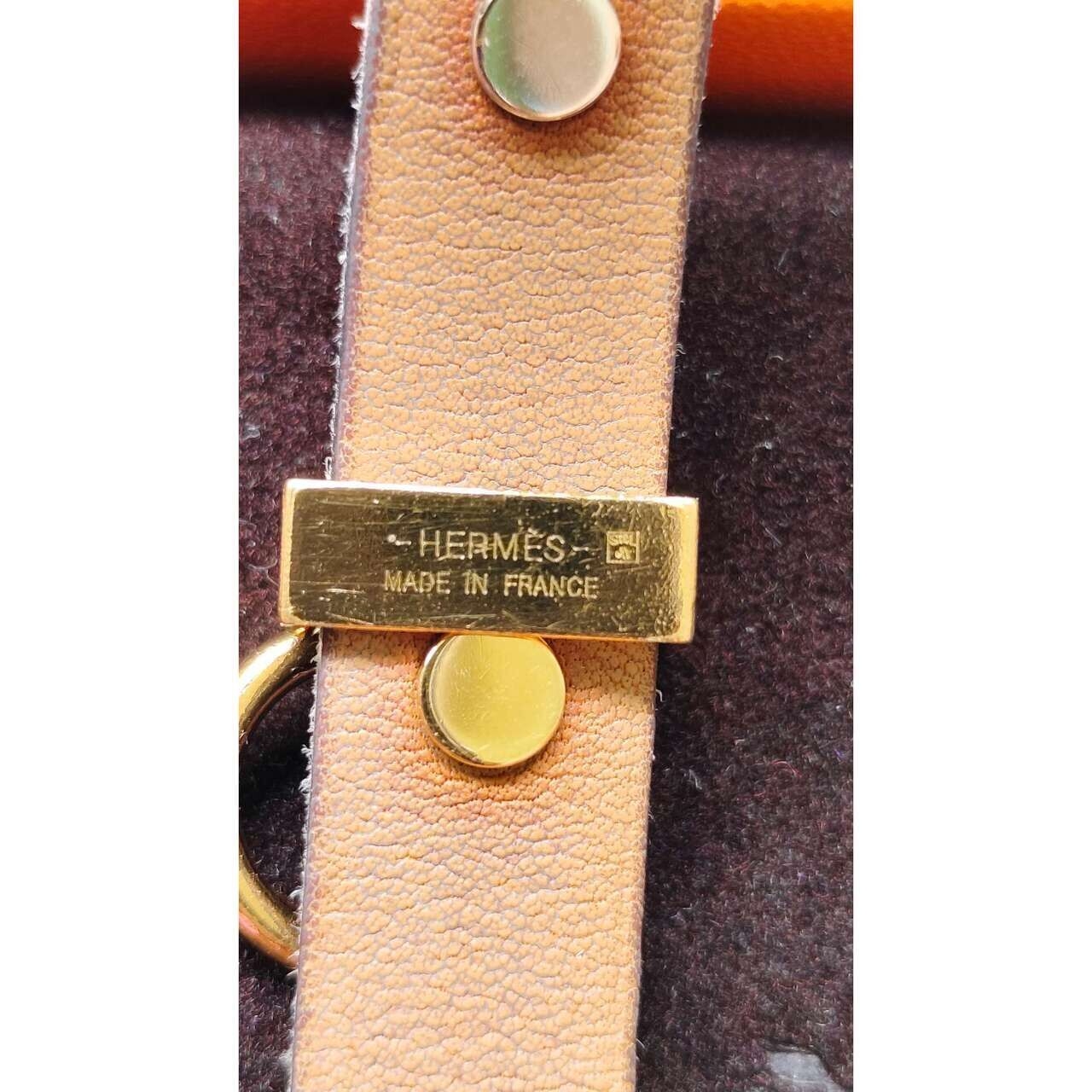 Hermes Brown & Gold Mini Dog Bracelet