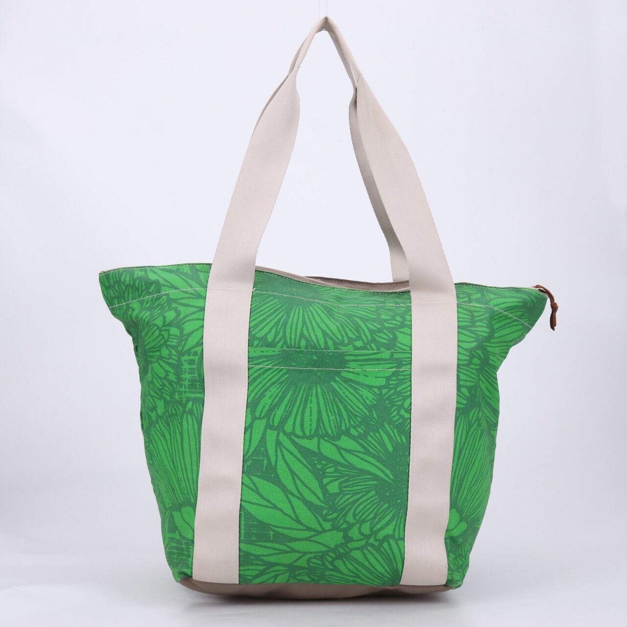 Tulisan Green Floral Tote Bag