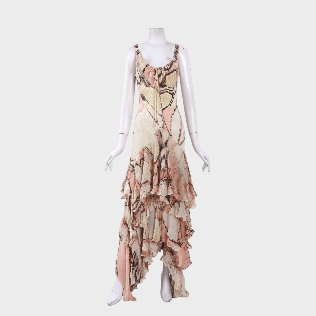 Roberto Cavalli Pink Multi Pattern Long Dress