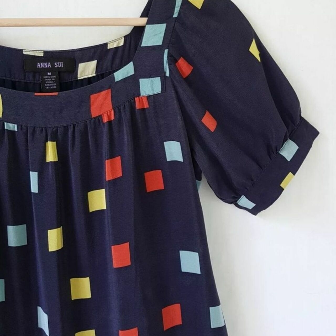 Anna Sui Navy Geometric Mini Dress