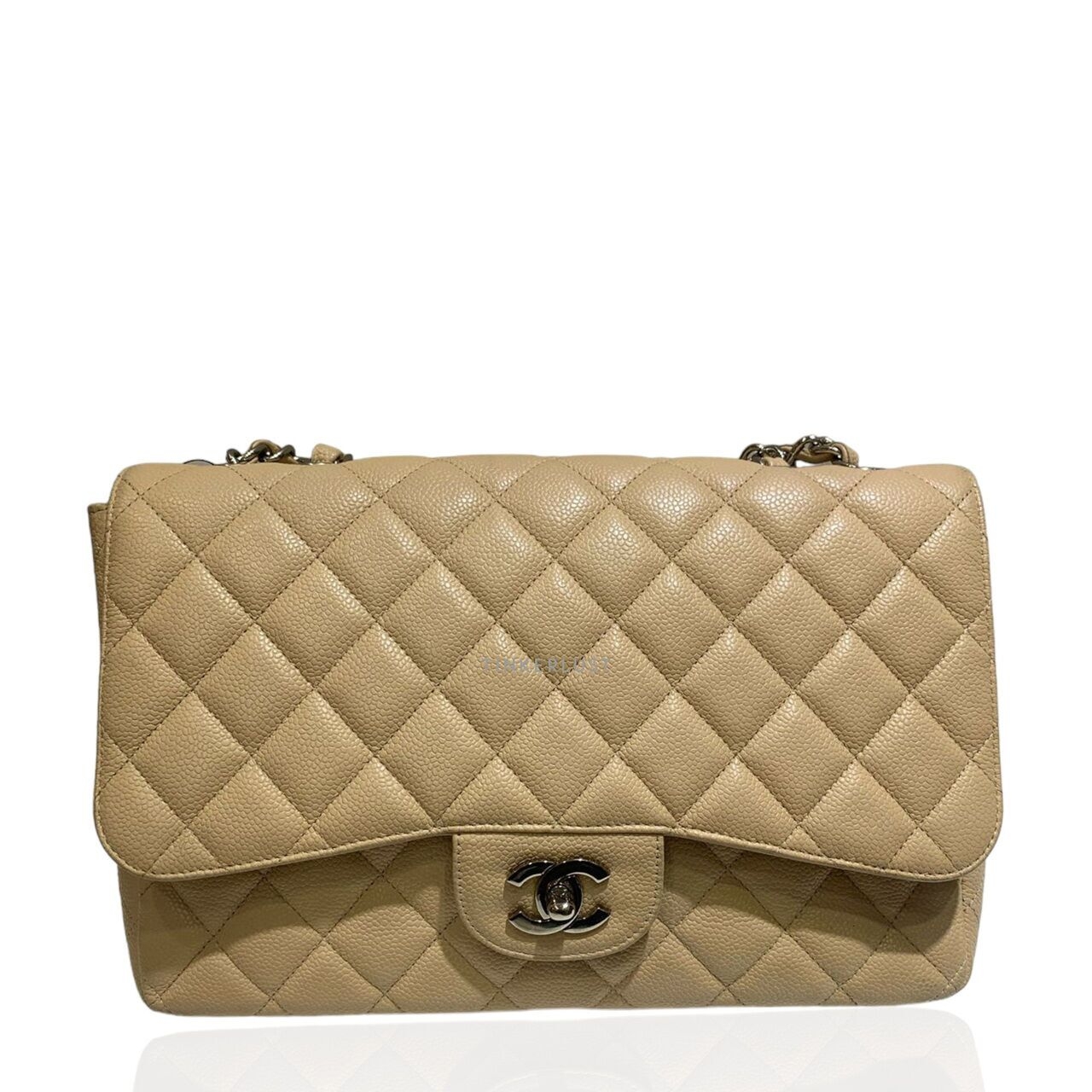 Chanel Classic Jumbo Single Flap Beige Caviar SHW #12 Shoulder Bag